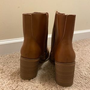 Cognac leather boots